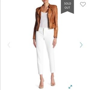 Alice + Olivia Stacey Fitted Ankle Trouser White